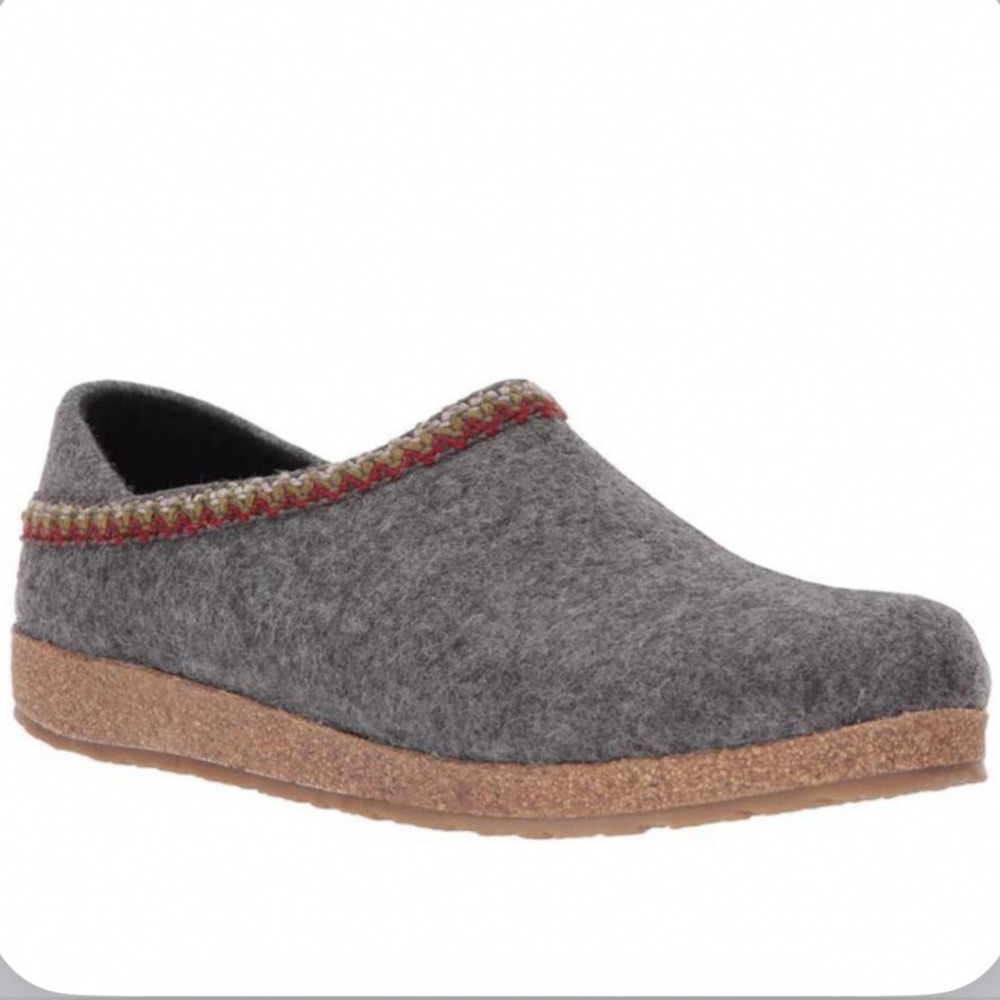 Haflinger GZH ZigZag Grizzly Wool Clogs Slippers Women's Size 41 US 10 $160